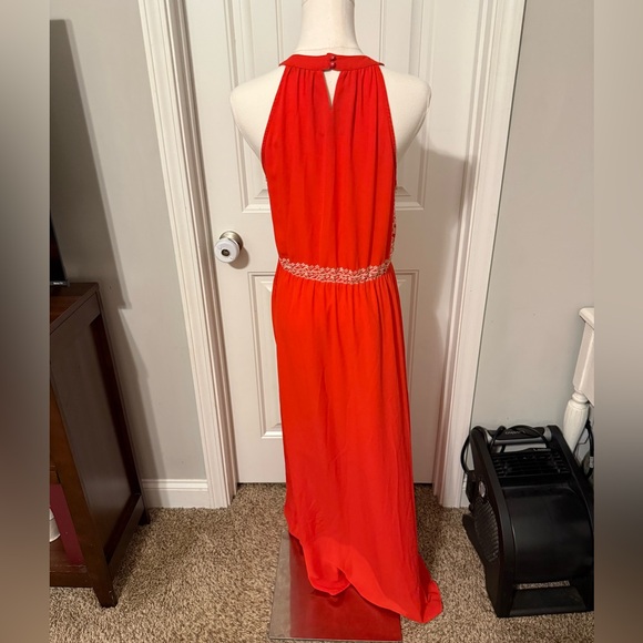THML Vibrant Orange Embroidered Maxi Dress - Picture 4 of 13